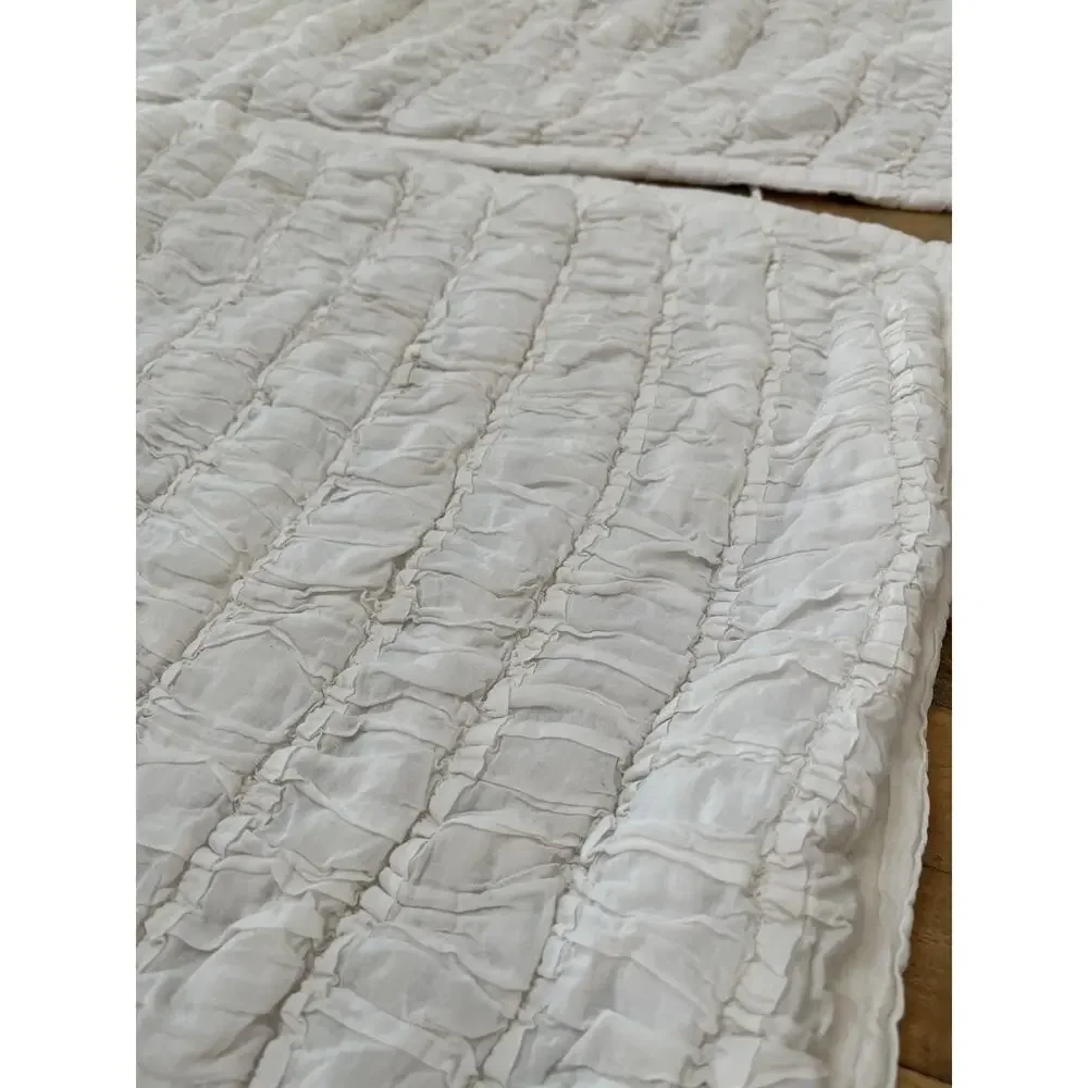 Amity Home Cotton Ruched Quilted Pillow Sham Set 21x36